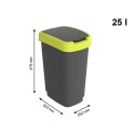 Rotho kosz na śmieci obrotowy TWIST limonkowy 25L Rotho