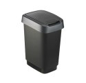 Rotho kosz na śmieci obrotowy TWIST srebrny 50L Rotho