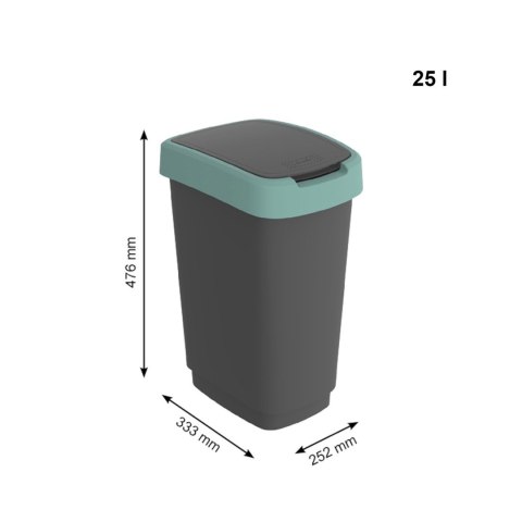 Rotho kosz na śmieci obrotowy TWIST zielony 25L Rotho Rotho kosz na śmieci obrotowy TWIST zielony 25L Rotho