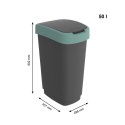 Rotho kosz na śmieci obrotowy TWIST zielony 50L