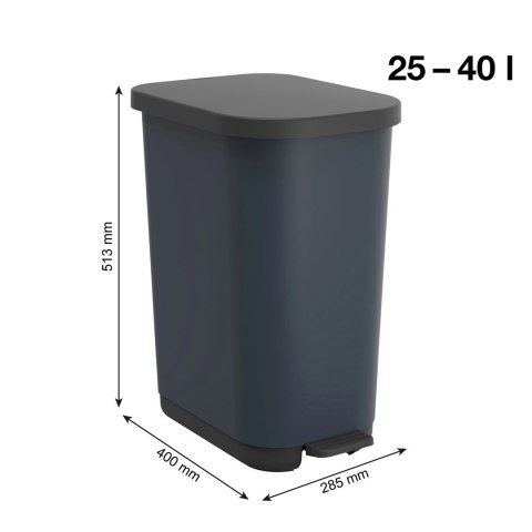 Rotho kosz na śmieci z pedałem RIBO niebieski 35L Rotho kosz na śmieci z pedałem RIBO niebieski 35L