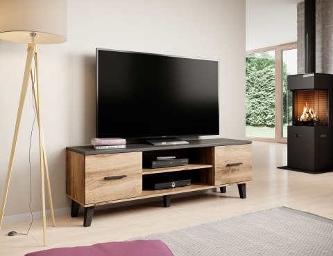 RTV LOTTA 160 2D2K wotan + czarny mat Cama MEBLE RTV LOTTA 160 2D2K wotan + czarny mat Cama MEBLE