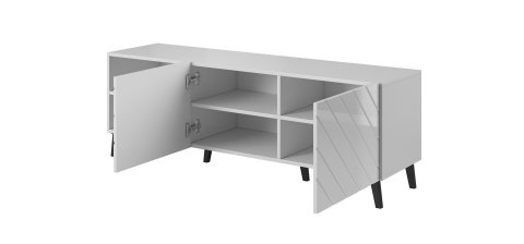 Szafka RTV ABETO 150x42x52 biały/biały połysk Cama MEBLE Szafka RTV ABETO 150x42x52 biały/biały połysk Cama MEBLE