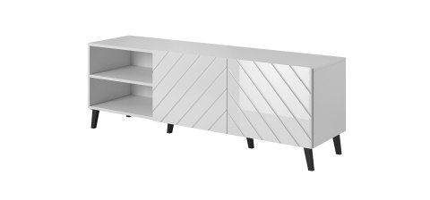 Szafka RTV ABETO 150x42x52 biały/biały połysk Cama MEBLE Szafka RTV ABETO 150x42x52 biały/biały połysk Cama MEBLE