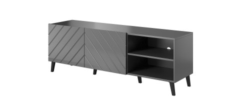 Szafka RTV ABETO 150x42x52 grafit/grafit połysk Cama MEBLE Szafka RTV ABETO 150x42x52 grafit/grafit połysk Cama MEBLE