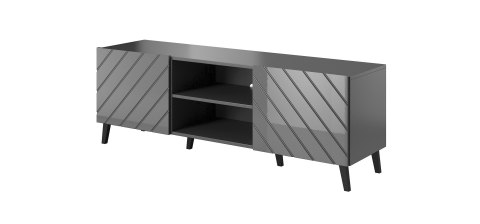 Szafka RTV ABETO 150x42x52 grafit/grafit połysk Cama MEBLE Szafka RTV ABETO 150x42x52 grafit/grafit połysk Cama MEBLE