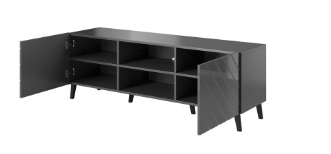 Szafka RTV ABETO 150x42x52 grafit/grafit połysk Cama MEBLE Szafka RTV ABETO 150x42x52 grafit/grafit połysk Cama MEBLE
