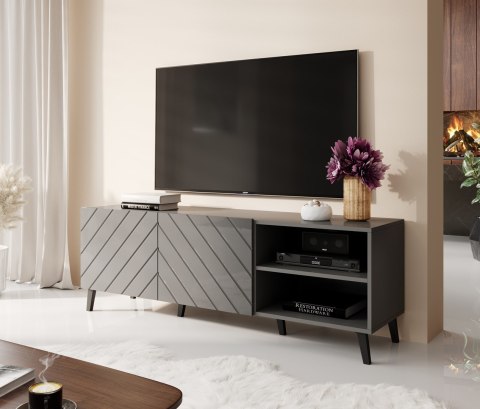 Szafka RTV ABETO 150x42x52 grafit/grafit połysk Cama MEBLE Szafka RTV ABETO 150x42x52 grafit/grafit połysk Cama MEBLE