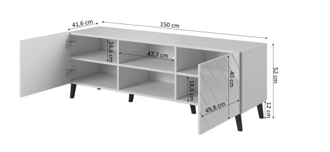 Szafka RTV ABETO 150x42x52 grafit/grafit połysk Cama MEBLE Szafka RTV ABETO 150x42x52 grafit/grafit połysk Cama MEBLE