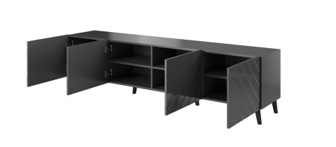 Szafka RTV ABETO 200x42x52 grafit/grafit połysk Cama MEBLE Szafka RTV ABETO 200x42x52 grafit/grafit połysk Cama MEBLE