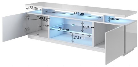Szafka RTV EVA 180x40x52 czarny/czarny połysk Cama MEBLE Szafka RTV EVA 180x40x52 czarny/czarny połysk Cama MEBLE