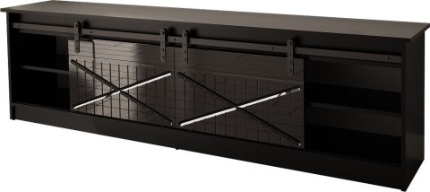 Szafka RTV GRANERO 200x56,7x35 czarny/czarny poł Cama MEBLE Szafka RTV GRANERO 200x56,7x35 czarny/czarny poł Cama MEBLE