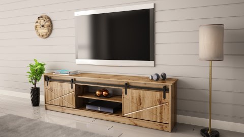 Szafka RTV GRANERO 200x56,7x35 dąb wotan Cama MEBLE Szafka RTV GRANERO 200x56,7x35 dąb wotan Cama MEBLE