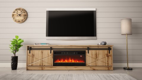 Szafka RTV GRANERO+kominek 200x56,7x35 dąb wotan Szafka RTV GRANERO+kominek 200x56,7x35 dąb wotan