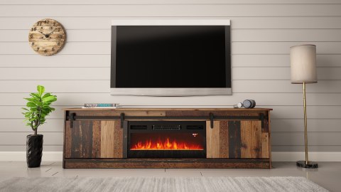 Szafka RTV GRANERO+kominek 200x56,7x35 old wood Cama MEBLE Szafka RTV GRANERO+kominek 200x56,7x35 old wood Cama MEBLE
