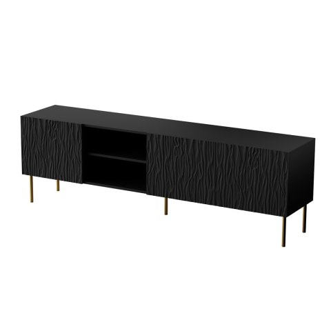 Szafka RTV JUNGLE 190x40,5x59,5 czarny mat + złote nóżki Cama MEBLE Szafka RTV JUNGLE 190x40,5x59,5 czarny mat + złote nóżki Cama MEBLE
