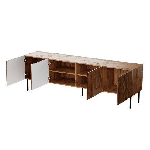 Szafka RTV JUNGLE 190x40,5x59,5 dąb wotan + czarne nóżki Cama MEBLE Szafka RTV JUNGLE 190x40,5x59,5 dąb wotan + czarne nóżki Cama MEBLE