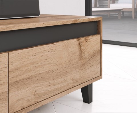 Szafka RTV NORD 185cm dąb wotan/antracyt Cama MEBLE Szafka RTV NORD 185cm dąb wotan/antracyt Cama MEBLE