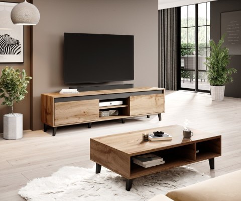Szafka RTV NORD II 170cm dąb wotan/antracyt Cama MEBLE Szafka RTV NORD II 170cm dąb wotan/antracyt Cama MEBLE