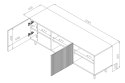 Szafka RTV PAFOS 150x40x52 czarny mat Cama MEBLE