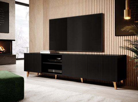 Szafka RTV PAFOS 200x40x52 czarny mat Cama MEBLE Szafka RTV PAFOS 200x40x52 czarny mat Cama MEBLE