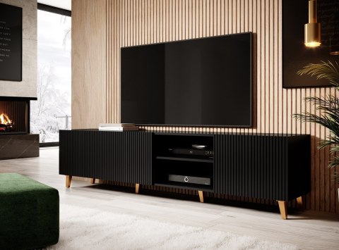Szafka RTV PAFOS 200x40x52 czarny mat Cama MEBLE Szafka RTV PAFOS 200x40x52 czarny mat Cama MEBLE