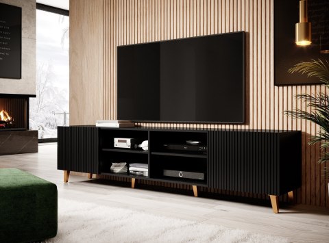 Szafka RTV PAFOS 200x40x52 czarny mat Cama MEBLE Szafka RTV PAFOS 200x40x52 czarny mat Cama MEBLE