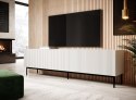 Szafka RTV PAFOS na czarnym stelażu ze stali 200x40x60 biały mat Cama MEBLE