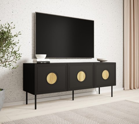 Szafka RTV PALAZZO 150x42x60 czarny + dąb craft Cama MEBLE Szafka RTV PALAZZO 150x42x60 czarny + dąb craft Cama MEBLE