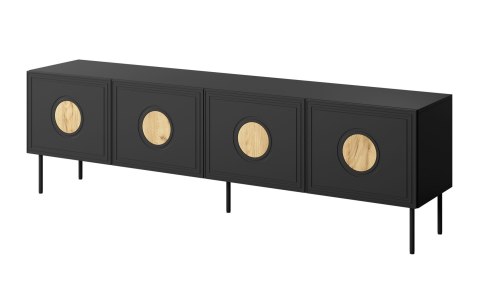 Szafka RTV PALAZZO 200x42x60 czarny + dąb craft Cama MEBLE Szafka RTV PALAZZO 200x42x60 czarny + dąb craft Cama MEBLE