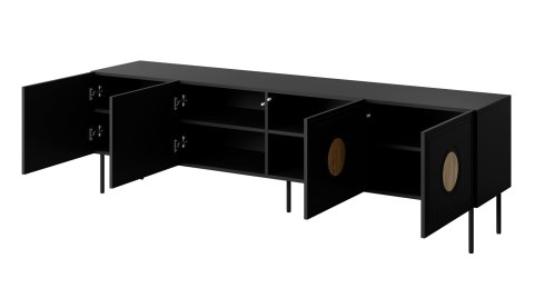 Szafka RTV PALAZZO 200x42x60 czarny + dąb craft Cama MEBLE Szafka RTV PALAZZO 200x42x60 czarny + dąb craft Cama MEBLE