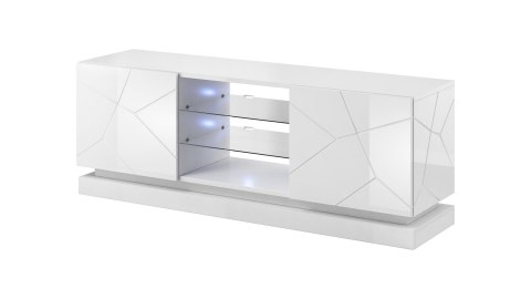 Szafka RTV QIU 160 MDF biały połysk/ biały połysk Cama MEBLE Szafka RTV QIU 160 MDF biały połysk/ biały połysk Cama MEBLE