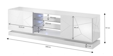 Szafka RTV QIU 160 MDF biały połysk/ biały połysk Cama MEBLE Szafka RTV QIU 160 MDF biały połysk/ biały połysk Cama MEBLE