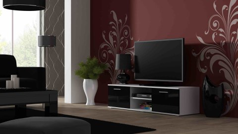 Szafka RTV SOHO 140 biały/ czarny połysk Cama MEBLE Szafka RTV SOHO 140 biały/ czarny połysk Cama MEBLE