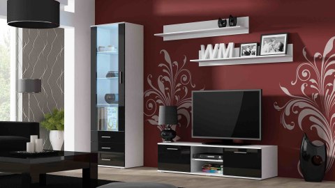 Szafka RTV SOHO 140 biały/ czarny połysk Cama MEBLE Szafka RTV SOHO 140 biały/ czarny połysk Cama MEBLE