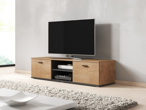 Szafka RTV SOHO 140 dąb lefkas + czarny Cama MEBLE Szafka RTV SOHO 140 dąb lefkas + czarny Cama MEBLE