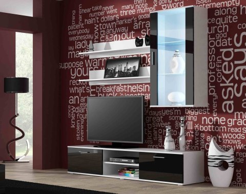Szafka RTV SOHO 180 biały/ czarny połysk Cama MEBLE Szafka RTV SOHO 180 biały/ czarny połysk Cama MEBLE