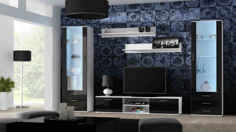 Szafka RTV SOHO 180 biały/ czarny połysk Cama MEBLE Szafka RTV SOHO 180 biały/ czarny połysk Cama MEBLE