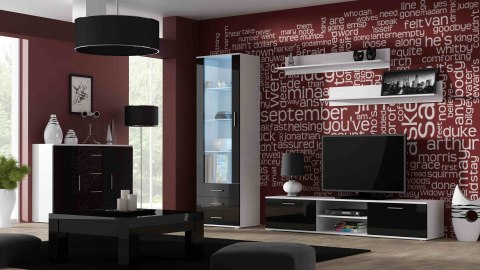 Szafka RTV SOHO 180 biały/ czarny połysk Cama MEBLE Szafka RTV SOHO 180 biały/ czarny połysk Cama MEBLE
