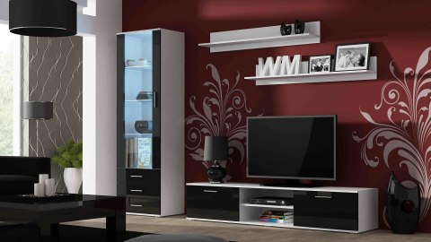 Szafka RTV SOHO 180 biały/ czarny połysk Cama MEBLE Szafka RTV SOHO 180 biały/ czarny połysk Cama MEBLE