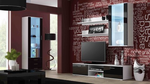 Szafka RTV SOHO 180 biały/ czarny połysk Cama MEBLE Szafka RTV SOHO 180 biały/ czarny połysk Cama MEBLE