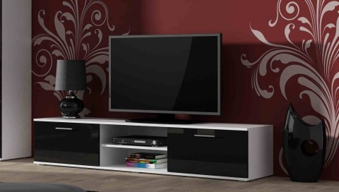 Szafka RTV SOHO 180 biały/ czarny połysk Cama MEBLE Szafka RTV SOHO 180 biały/ czarny połysk Cama MEBLE
