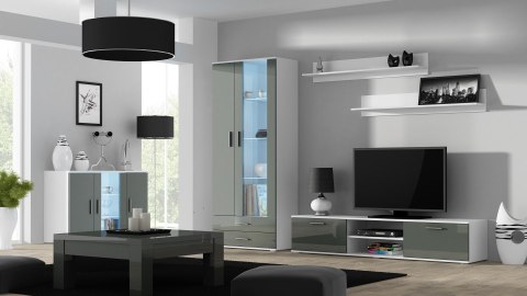 Szafka RTV SOHO 180 biały/ szary połysk Cama MEBLE Szafka RTV SOHO 180 biały/ szary połysk Cama MEBLE
