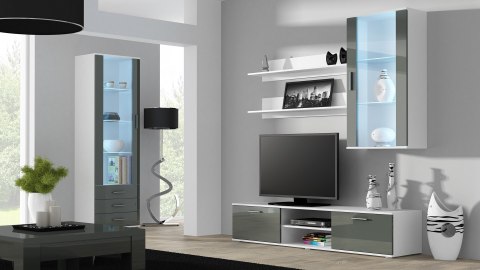 Szafka RTV SOHO 180 biały/ szary połysk Cama MEBLE Szafka RTV SOHO 180 biały/ szary połysk Cama MEBLE