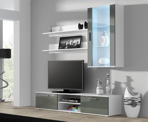 Szafka RTV SOHO 180 biały/ szary połysk Cama MEBLE Szafka RTV SOHO 180 biały/ szary połysk Cama MEBLE