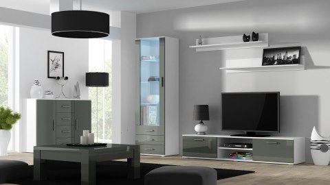 Szafka RTV SOHO 180 biały/ szary połysk Cama MEBLE Szafka RTV SOHO 180 biały/ szary połysk Cama MEBLE
