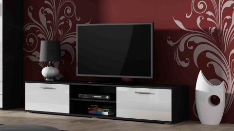 Szafka RTV SOHO 180 czarny/ biały połysk Cama MEBLE Szafka RTV SOHO 180 czarny/ biały połysk Cama MEBLE