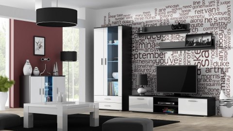 Szafka RTV SOHO 180 czarny/ biały połysk Cama MEBLE Szafka RTV SOHO 180 czarny/ biały połysk Cama MEBLE