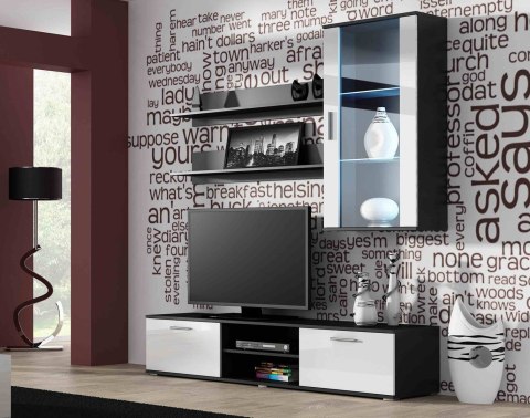 Szafka RTV SOHO 180 czarny/ biały połysk Cama MEBLE Szafka RTV SOHO 180 czarny/ biały połysk Cama MEBLE
