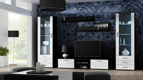 Szafka RTV SOHO 180 czarny/ biały połysk Cama MEBLE Szafka RTV SOHO 180 czarny/ biały połysk Cama MEBLE